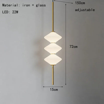 Art Deco White Glass Pendant Light With Gold Metal Wire