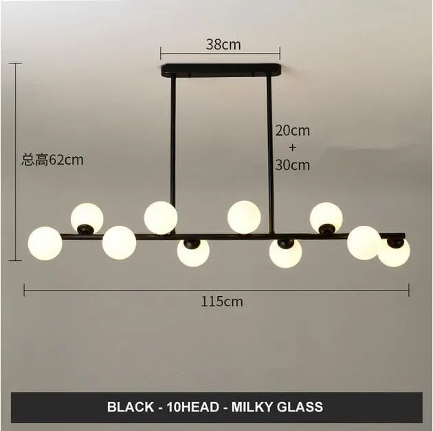 Decorbites™ Glas-Kugeln-Kronleuchter: Stilvolle Hängebeleuchtung für Esszimmer, Küche und Büro