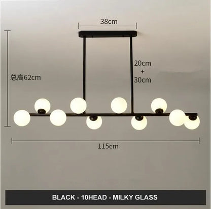Decorbites™ Glas-Kugeln-Kronleuchter: Stilvolle Hängebeleuchtung für Esszimmer, Küche und Büro