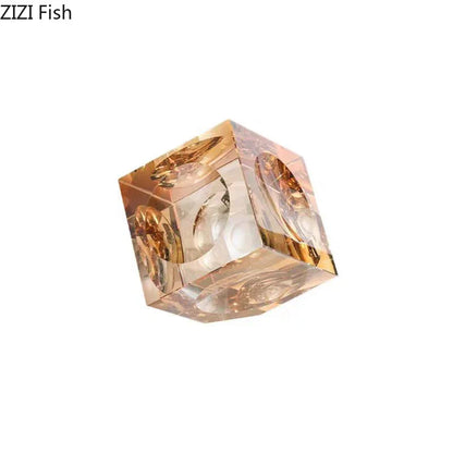 DecorBites™ Crystal Cube Statue Desk Ornament - Creative Room Decor Sculpture