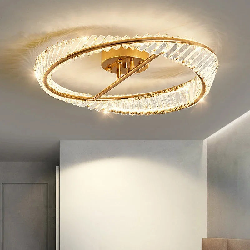 Decorbites™ Kristallringe LED Deckenleuchte dimmbar Goldglanz für die Heimdekoration