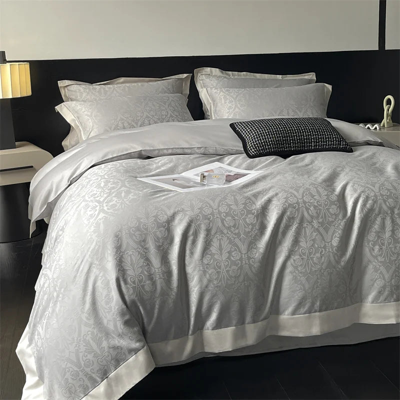 Decorbites™ Jacquard-Bettwäsche-Set - Lyocell-Baumwoll-Bettwäsche, Laken, Kissenbezug, Steppbettbezug