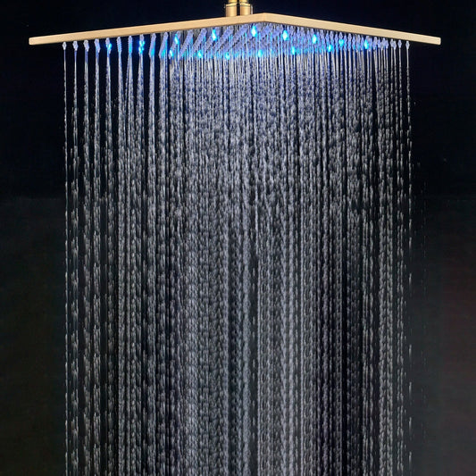 Decorbites™ Gold LED Quadratischer Regenbrause-Duschkopf für Badezimmerarmatur - Oberer Sprüher