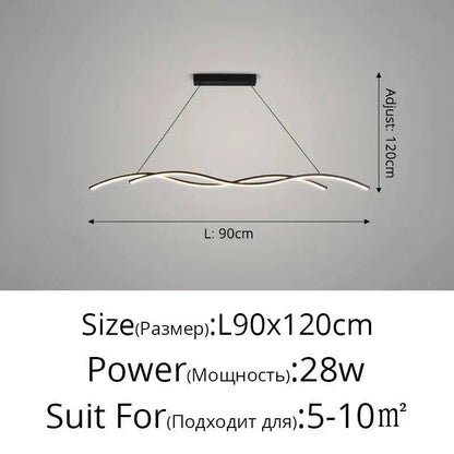 Modern Black and White Metal LED Pendant Light