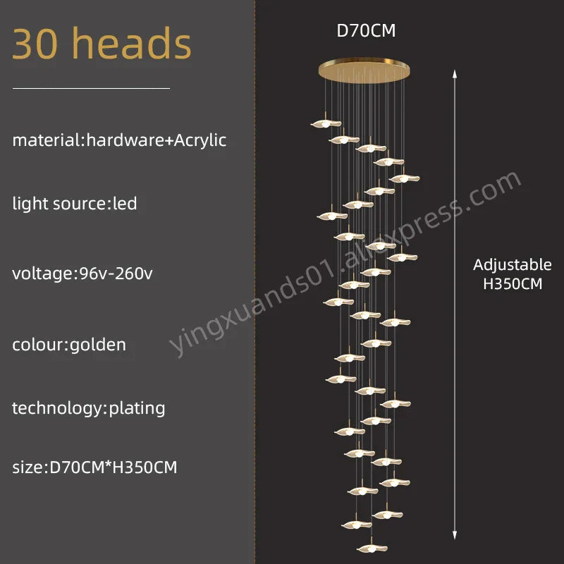 Gold Acrylic LED Pendant Lamp