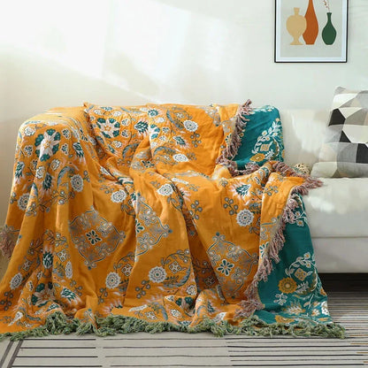 DecorBites™ Japanese Cotton Blanket - Soft Multi-Functional Leisure Blanket & Sofa Throw