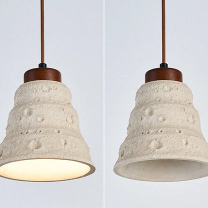 Decorbites™ Japanischer Stil LED-Hängeleuchten mit Holz-Baldachin und Zement-Lampenschirm