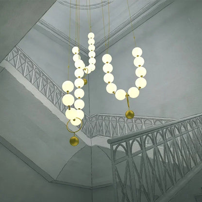DecorBites™ Golden Necklace Chandelier Luxury Ceiling Light for Staircase and Dining Room