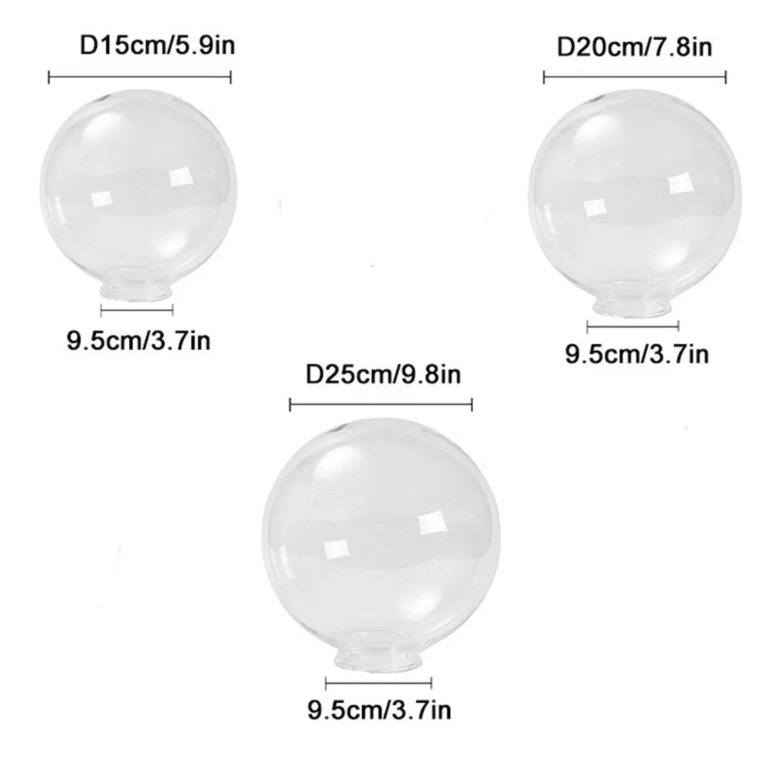 White & clear acrylic round globe lamp for outdoor garden lighting