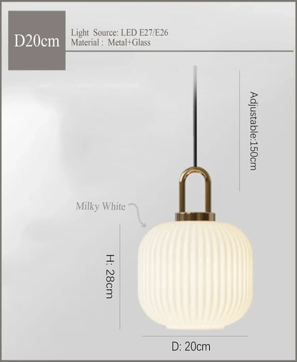 Decorbites™ Japanisches Glasanhängerleuchte: Moderne nordische LED-Hängeleuchte für Schlafzimmer und Heimdekoration
