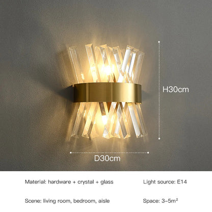 DecorBites™ Crystal LED Wall Lamps: Elegant Gold Wall Sconce Lights for Luxury Home Decor