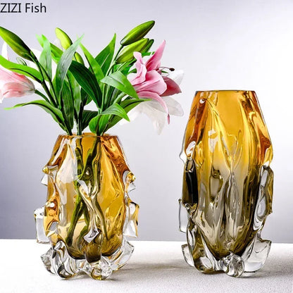 Decorbites™ Bernsteinglas-Vase für moderne Wohnraumausstattung & Blumenarrangements