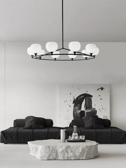 DecorBites™ Copper Glass Chandelier: Stylish Hanging Light for Living Room, Bedroom, Dining Room