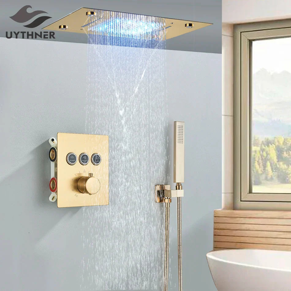 Decorbites™ 3-Wege-Duschsystem mit Regendusche und Badewannenmischer.