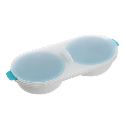 DecorBites™ Egg Boiler & Steamer Double Cup with Lid for Kitchen, Microwave-safe Boiled Egg Mold