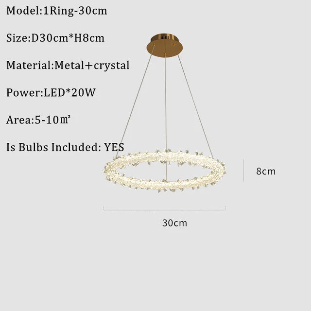 Decorbites™ K9-Kristall-Rundleuchter: Moderne LED-Hängeleuchte für Zuhause, Wohnzimmer, Schlafzimmer, Lobby