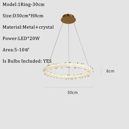 Decorbites™ K9-Kristall-Rundleuchter: Moderne LED-Hängeleuchte für Zuhause, Wohnzimmer, Schlafzimmer, Lobby