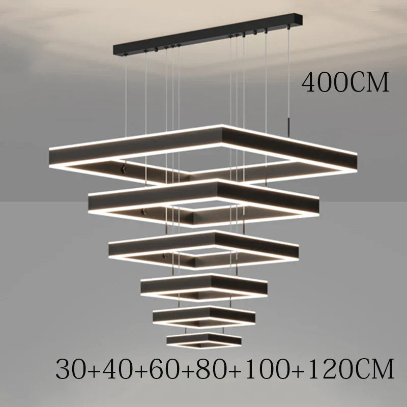 Chrome LED Pendant Light 6-Head Coffee Finish
