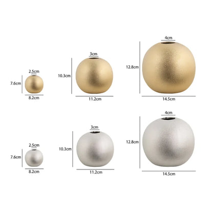 Decorbites™ Geometrische Gold- und Silber-Vase für stilvolle Blumenarrangements & Heimdekoration