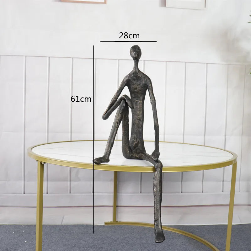 Decorbites™ Abstrakte Metall-Skulptur Mensch Gusseisen Schwarze Person Schreibtisch-Dekoration