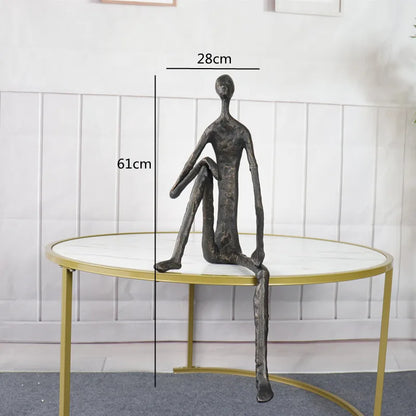Decorbites™ Abstrakte Metall-Skulptur Mensch Gusseisen Schwarze Person Schreibtisch-Dekoration