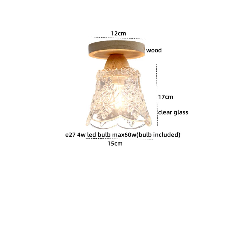 DecorBites™ Clear Glass LED Ceiling Light Fixture for Modern Home Aisle Balcony Restaurant Hallway Lighting