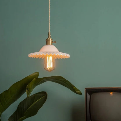 DecorBites™ Green Brass Glass LED Pendant Light for Kitchen Cafe Bar Loft Decoration