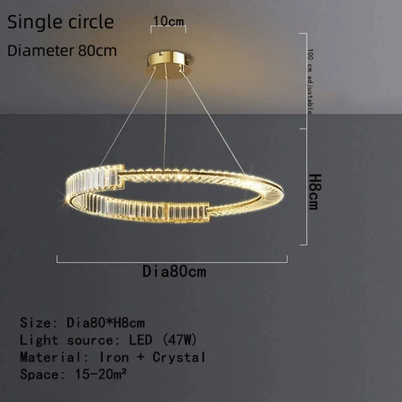 DecorBites™ Crystal LED Pendant Chandelier for Home Decor & Hospitality