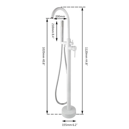 DecorBites™ Dual Handle Bathtub Faucet Set with Hand Shower, Floor Mounted Hot Cold Mixer