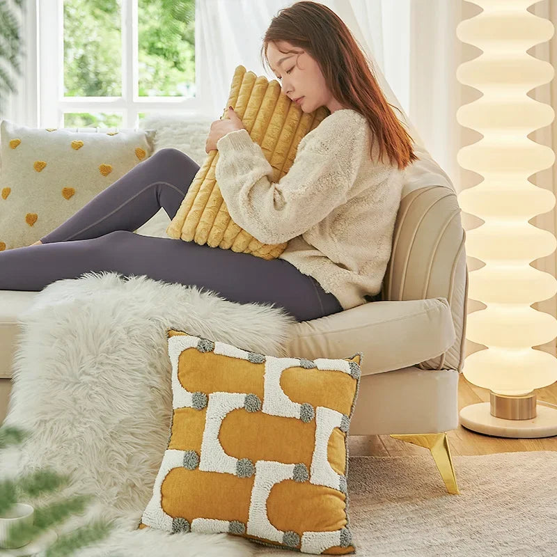DecorBites™ Geometric Tufted Plush Cushion Cover for Stylish Home Decor