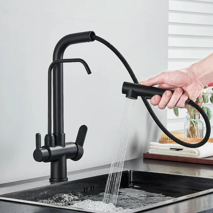 Decorbites™ Zweihand-Wasserfilter-Küchenarmatur für rotierende Wasserreinigung.