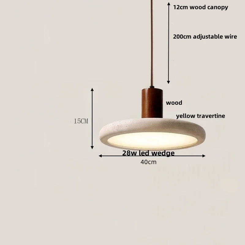Decorbites™ Verstellbare LED-Hängeleuchte - Nordisch Modern Gelber Travertin-Marmor-Holzarmatur