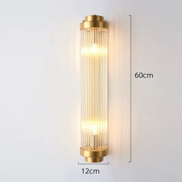 Gold Shimmering Crystal Wall Sconce For Bedroom
