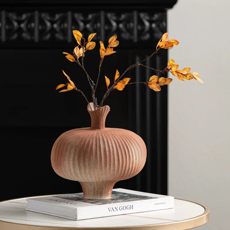 Decorbites™ Geometrische Abstrakte Keramik Blumentopf Flasche - Handgefertigte Heimdekoration Keramik