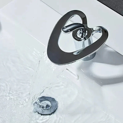 Decorbites™ Golden/Weiß & Schwarz Wasserfall Beckenarmatur - Messing Waschtischmischer - Heiß & Kalt