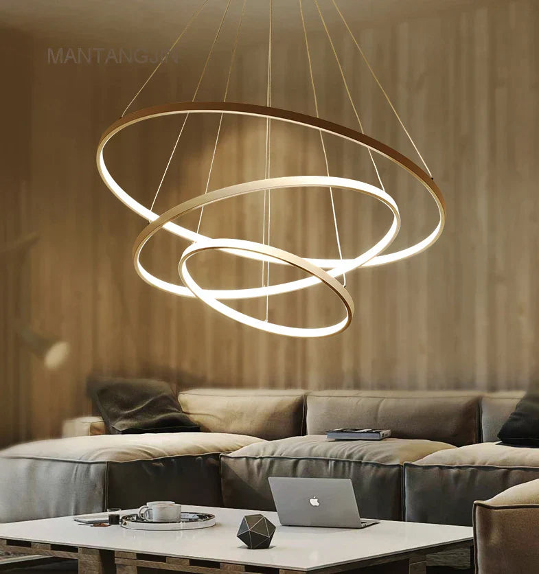Decorbites™ Circle Rings LED-Hängeleuchte, moderne modische Lampe für Wohnzimmer & Esszimmer