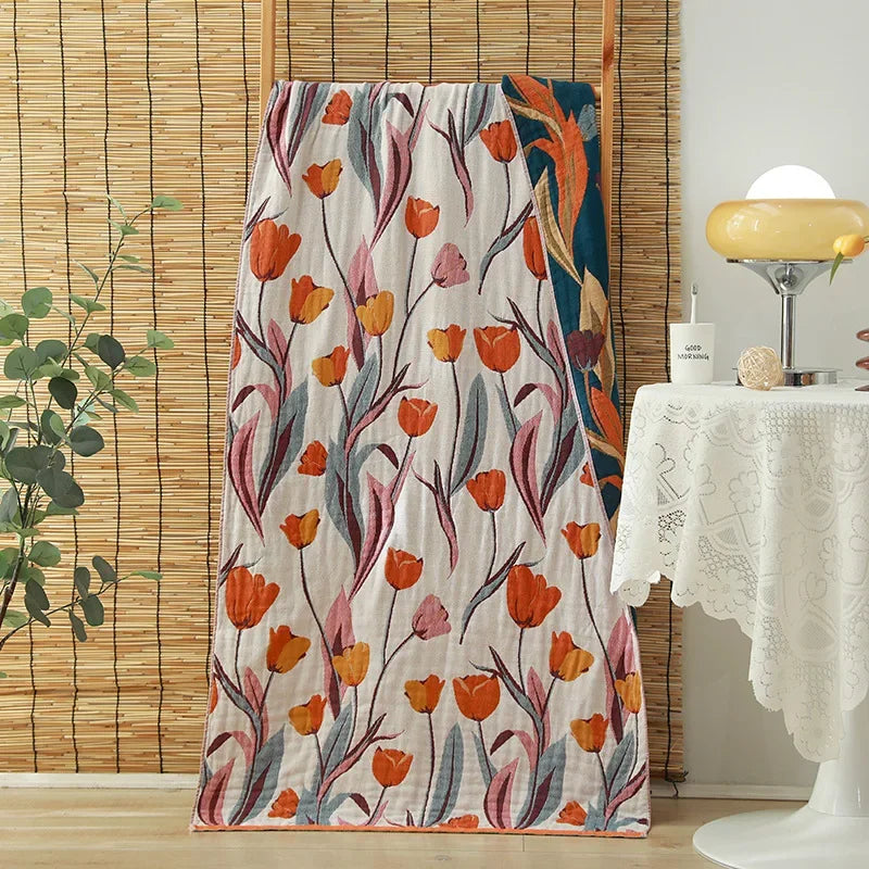 DecorBites™ Cotton Gauze Adult Bath Towels: Luxury, Quick-Dry, Soft & Absorbent