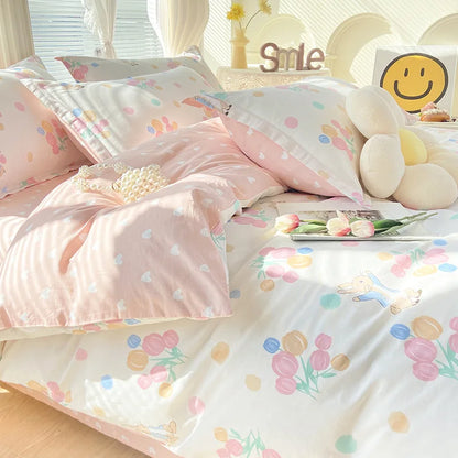 Decorbites™ Baumwoll-Bettwäsche-Set mit Druck für süßen, gemütlichen Schlaf