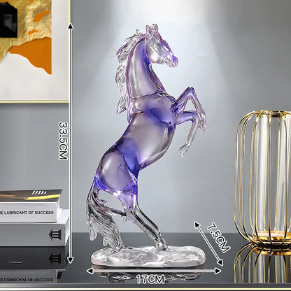 Decorbites™ Pferdeharz-Ornament: Simuliertes Tier-Skulptur, Transparent Farbiges Dekor, Heimfigur