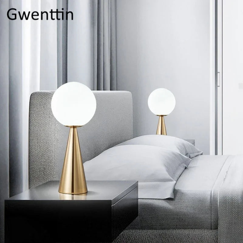 Gold Glass Ball Table Lamp