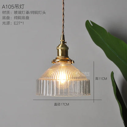 DecorBites™ LED Brass Pendant Lamp Modern Clear Glass Dining Light