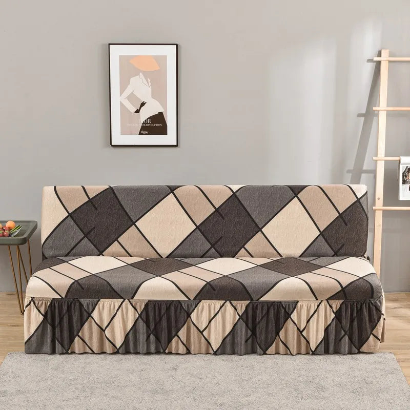 DecorBites™ Elastic Armless Futon Bed Sofa Cover Slipcover