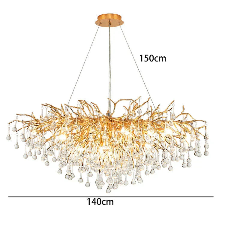 Gold Geometric LED Pendant 180cm Length