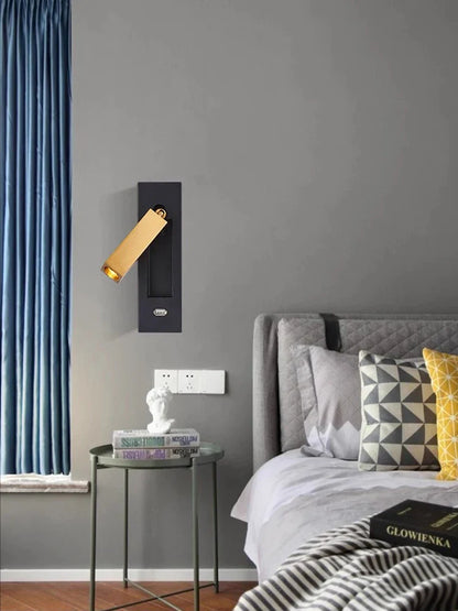 Decorbites™ LED-Wandleuchte mit Schalter, USB-Anschluss, drehbar – Leselampe für das Schlafzimmer
