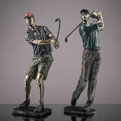 Decorbites™ Golf-Figur: Vintage-Golfer-Resin-Statue für Heim- und Büro-Dekoration