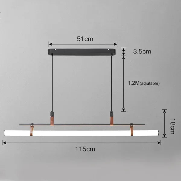 Decorbites™ Eden Moderne Schwarze Goldene Lederrohr-LED-Hängeleuchter