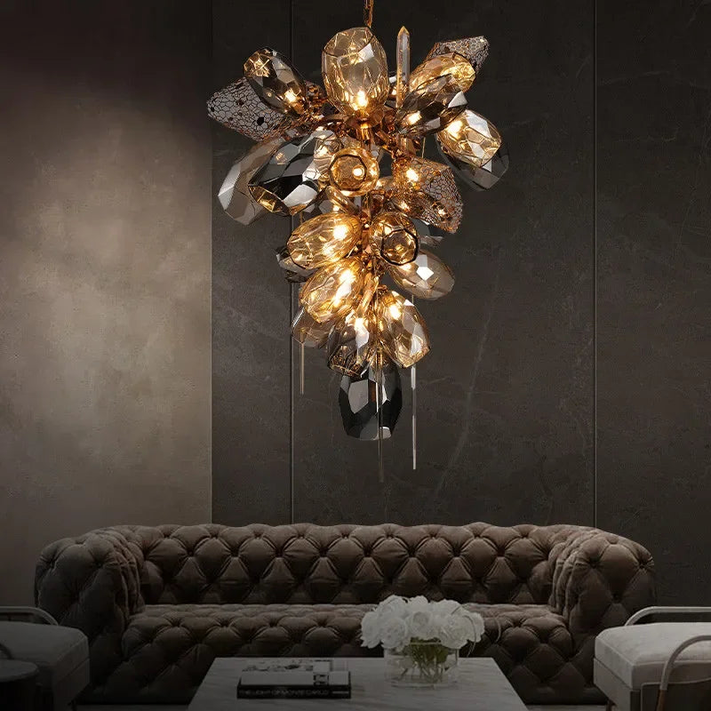 Decorbites™ Glas-Schirme LED-Kronleuchter Treppen Kunst Metall-Beleuchtung Luxus-Kette Hängelampe
