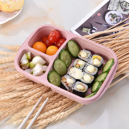 Decorbites™ Kinder-Weizenstroh-Bento-Box-Set mit Lunchtasche