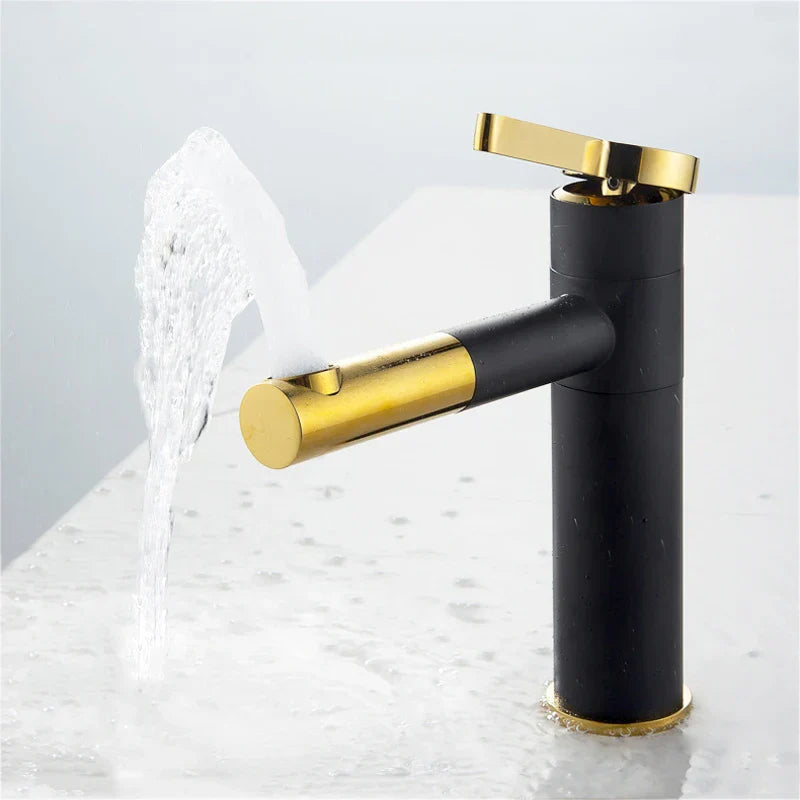 Decorbites™ Schwarze Messing Badezimmer-Waschbeckenarmatur Deckenmontiertes Gefäßmischer-Wasserhahn