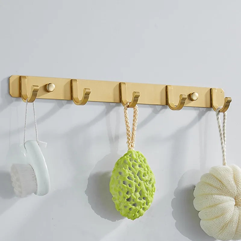 Decorbites™ Gebürstetes Gold-Aluminium-Garderobenhaken Set aus 4 - Badezimmer- & Küchenhaken